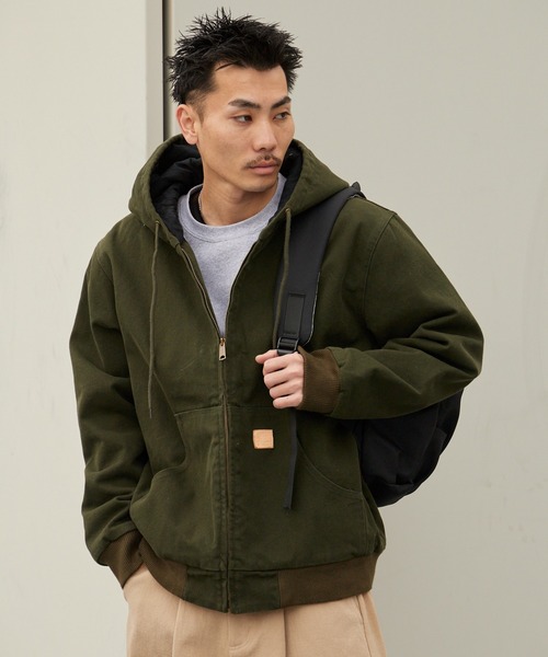 2AM(ツーエイエム)の「Duck-Weave Full-Zip Blouson Parka / ダックコットン キルティングライナー フルジップフーデッドブルゾン(ブルゾン・メンズ・オリーブ/ブラウン・L)」の9枚目の写真