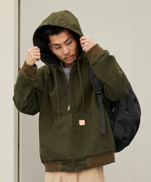 2AM(ツーエイエム)の「Duck-Weave Full-Zip Blouson Parka / ダックコットン キルティングライナー フルジップフーデッドブルゾン(ブルゾン・メンズ・オリーブ/ブラウン・L)」の11枚目の写真