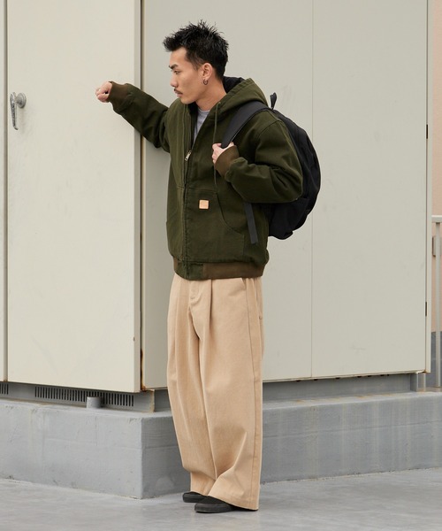 2AM(ツーエイエム)の「Duck-Weave Full-Zip Blouson Parka / ダックコットン キルティングライナー フルジップフーデッドブルゾン(ブルゾン・メンズ・オリーブ/ブラウン・L)」の12枚目の写真