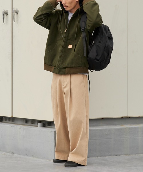 2AM(ツーエイエム)の「Duck-Weave Full-Zip Blouson Parka / ダックコットン キルティングライナー フルジップフーデッドブルゾン(ブルゾン・メンズ・オリーブ/ブラウン・L)」の13枚目の写真