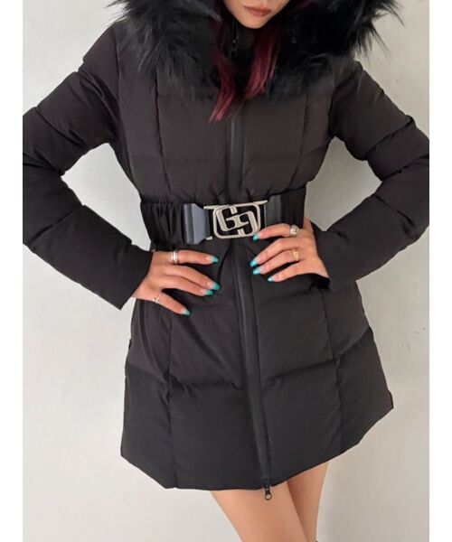 GYDA(ジェイダ)の「GGベルト付ロングダウンコート(ダウンジャケット/コート・レディース・オフホワイト/ブラック・MEDIUM/SMALL/X-SMALL)」の12枚目の写真