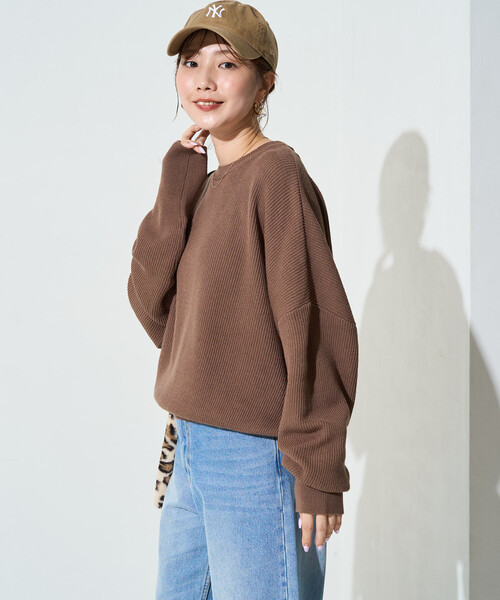 FREAK'S STORE(フリークスストア)の「限定展開 片畦 コットン ショート ニット プルオーバー(ニット/セーター・レディース・ライトグレー/ブラック/レッド/ブラウン/ナチュラル/グリーン/ブルー・フリ-)」の17枚目の写真