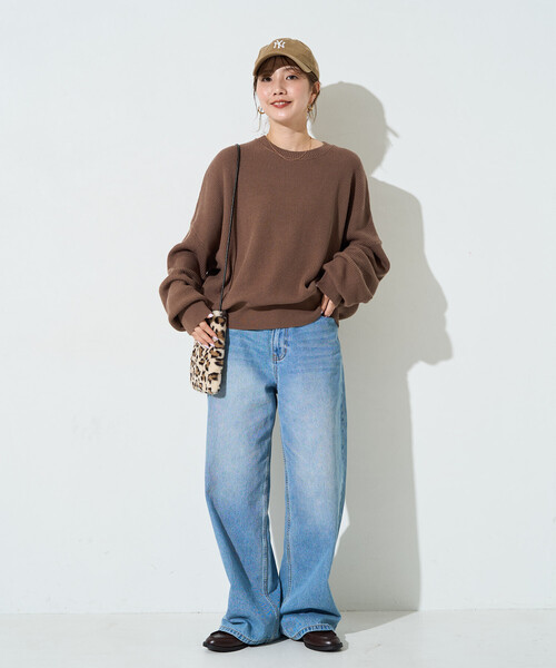 FREAK'S STORE(フリークスストア)の「限定展開 片畦 コットン ショート ニット プルオーバー(ニット/セーター・レディース・ライトグレー/ブラック/レッド/ブラウン/ナチュラル/グリーン/ブルー・フリ-)」の21枚目の写真