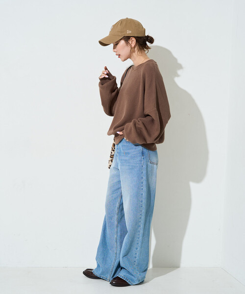 FREAK'S STORE(フリークスストア)の「限定展開 片畦 コットン ショート ニット プルオーバー(ニット/セーター・レディース・ライトグレー/ブラック/レッド/ブラウン/ナチュラル/グリーン/ブルー・フリ-)」の22枚目の写真