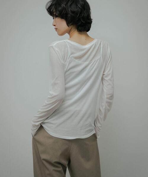 URBAN RESEARCH DOORS(アーバンリサーチドアーズ)の「Sheer Cotton Long-Sleeve T-shirts(Tシャツ/カットソー・レディース・ブラウン/オフホワイト・FREE)」の13枚目の写真