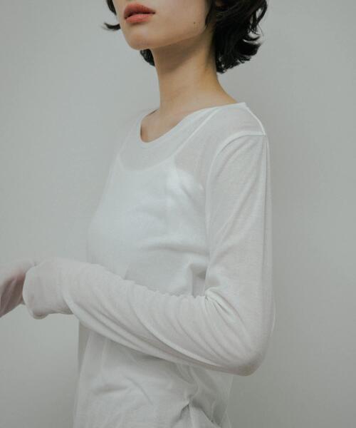 URBAN RESEARCH DOORS(アーバンリサーチドアーズ)の「Sheer Cotton Long-Sleeve T-shirts(Tシャツ/カットソー・レディース・ブラウン/オフホワイト・FREE)」の14枚目の写真