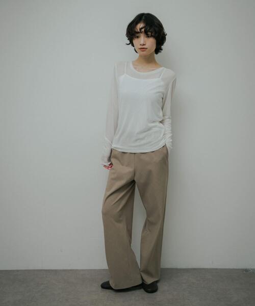 URBAN RESEARCH DOORS(アーバンリサーチドアーズ)の「Sheer Cotton Long-Sleeve T-shirts(Tシャツ/カットソー・レディース・ブラウン/オフホワイト・FREE)」の16枚目の写真
