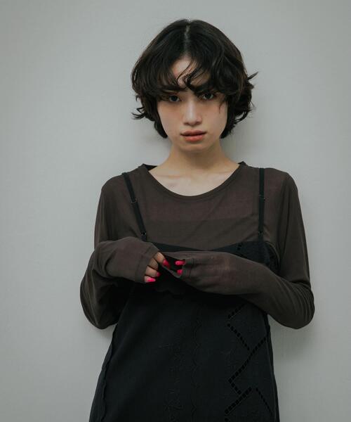 URBAN RESEARCH DOORS(アーバンリサーチドアーズ)の「Sheer Cotton Long-Sleeve T-shirts(Tシャツ/カットソー・レディース・ブラウン/オフホワイト・FREE)」の21枚目の写真