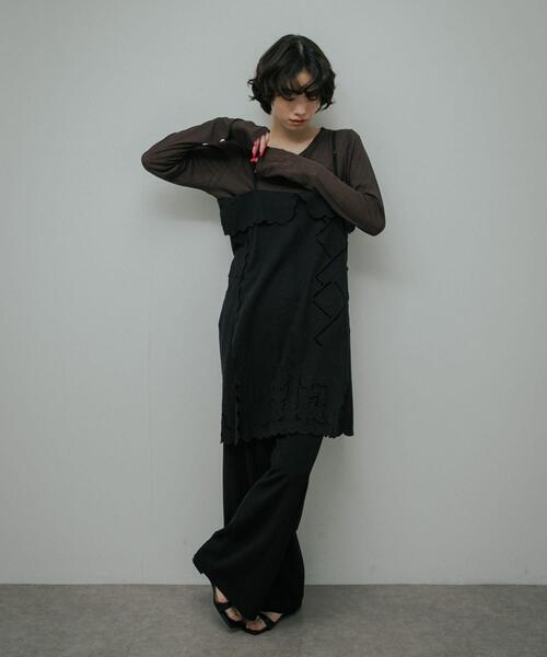 URBAN RESEARCH DOORS(アーバンリサーチドアーズ)の「Sheer Cotton Long-Sleeve T-shirts(Tシャツ/カットソー・レディース・ブラウン/オフホワイト・FREE)」の3枚目の写真