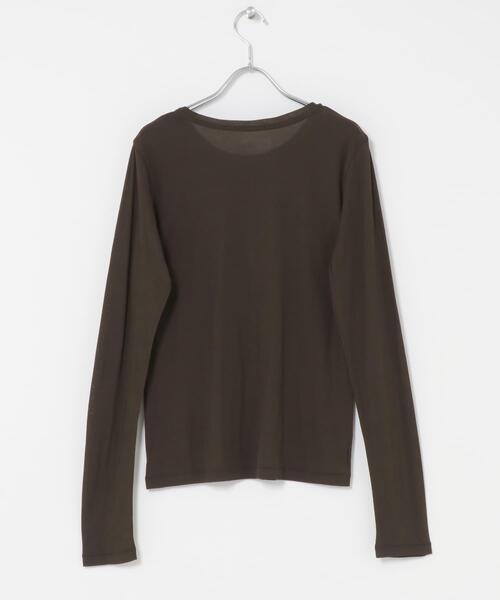 URBAN RESEARCH DOORS(アーバンリサーチドアーズ)の「Sheer Cotton Long-Sleeve T-shirts(Tシャツ/カットソー・レディース・ブラウン/オフホワイト・FREE)」の6枚目の写真