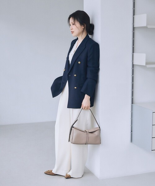 ANAYI(アナイ)の「フェザーボーダーV カーディガン(カーディガン/ボレロ・レディース・トップグレー/ピンク/オフホワイト/ブラック・36/38)」の8枚目の写真
