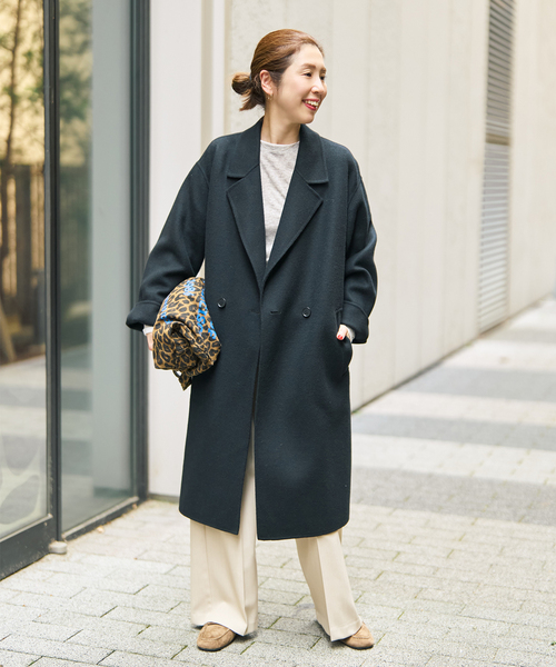 Spick & Span（スピックアンドスパン）の「ビーバーダブルフェイスチェスターコート（チェスターコート・レディース・ブラック/キャメル・36/38）」の3枚目の写真