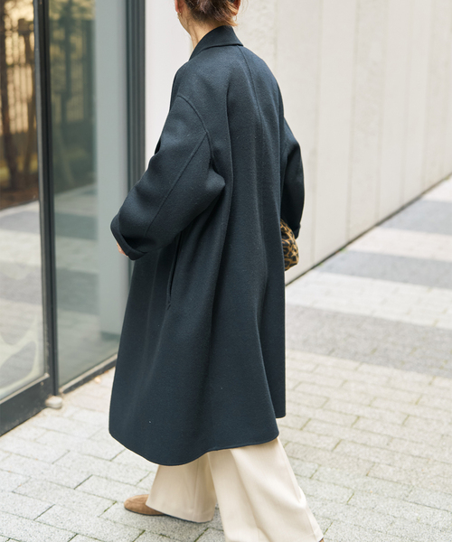 Spick & Span（スピックアンドスパン）の「ビーバーダブルフェイスチェスターコート（チェスターコート・レディース・ブラック/キャメル・36/38）」の8枚目の写真