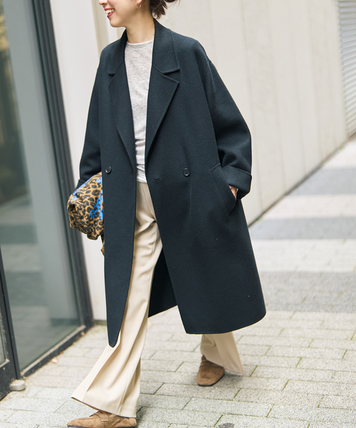 Spick & Span（スピックアンドスパン）の「ビーバーダブルフェイスチェスターコート（チェスターコート・レディース・ブラック/キャメル・36/38）」の11枚目の写真