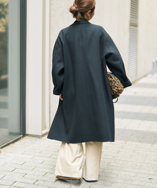 Spick & Span（スピックアンドスパン）の「ビーバーダブルフェイスチェスターコート（チェスターコート・レディース・ブラック/キャメル・36/38）」の14枚目の写真