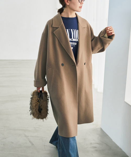 Spick & Span（スピックアンドスパン）の「ビーバーダブルフェイスチェスターコート（チェスターコート・レディース・ブラック/キャメル・36/38）」の16枚目の写真