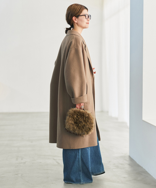 Spick & Span（スピックアンドスパン）の「ビーバーダブルフェイスチェスターコート（チェスターコート・レディース・ブラック/キャメル・36/38）」の17枚目の写真