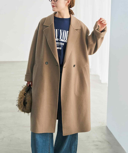Spick & Span（スピックアンドスパン）の「ビーバーダブルフェイスチェスターコート（チェスターコート・レディース・ブラック/キャメル・36/38）」の18枚目の写真