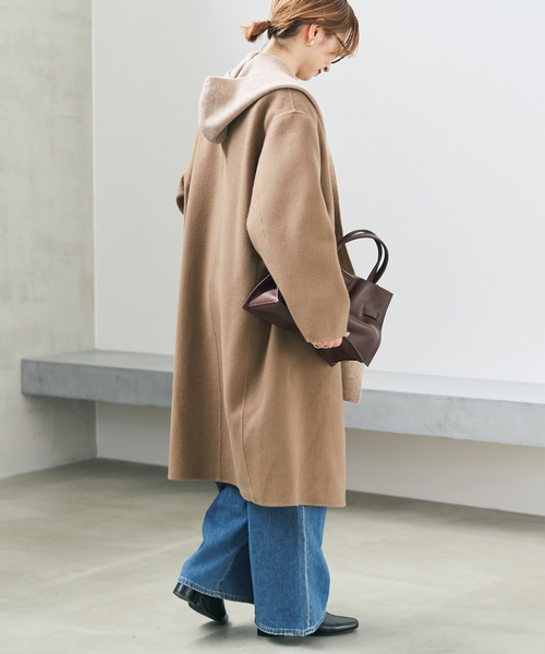 Spick & Span（スピックアンドスパン）の「ビーバーダブルフェイスチェスターコート（チェスターコート・レディース・ブラック/キャメル・36/38）」の21枚目の写真