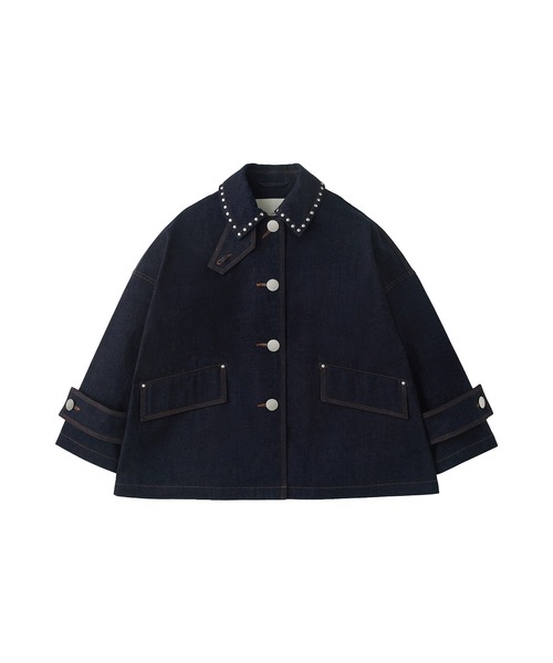 Mackintosh(マッキントッシュ)の「NEW HUMBIE DNM JK STUD MB EX(デニムジャケット・レディース・ワンウォッシュ/ブラック・6)」の1枚目の写真