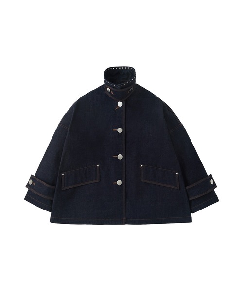 Mackintosh(マッキントッシュ)の「NEW HUMBIE DNM JK STUD MB EX(デニムジャケット・レディース・ワンウォッシュ/ブラック・6)」の4枚目の写真