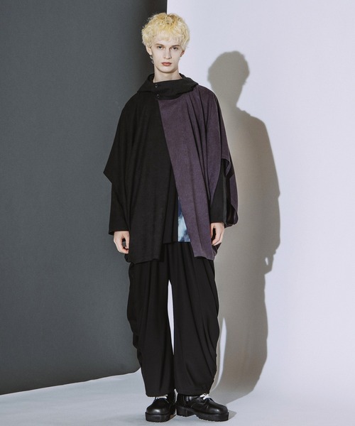 NO ID.(ノーアイディ)の「【NO ID.】Multiway Hooded Cocoon Coat / マルチウェイ フーデッド コクーン コート(モッズコート・メンズ・パープル/グレー/ブラック・ONE)」の13枚目の写真