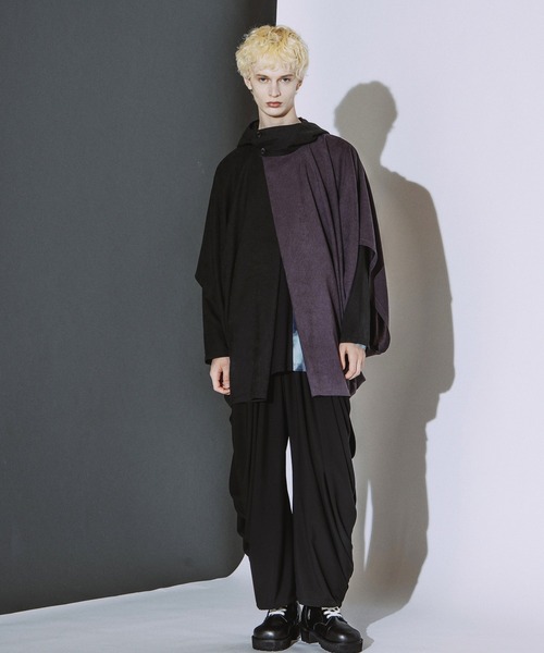 NO ID.(ノーアイディ)の「【NO ID.】Multiway Hooded Cocoon Coat / マルチウェイ フーデッド コクーン コート(モッズコート・メンズ・パープル/グレー/ブラック・ONE)」の15枚目の写真