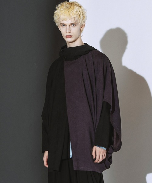 NO ID.(ノーアイディ)の「【NO ID.】Multiway Hooded Cocoon Coat / マルチウェイ フーデッド コクーン コート(モッズコート・メンズ・パープル/グレー/ブラック・ONE)」の9枚目の写真