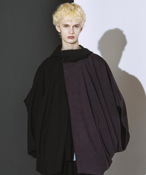 NO ID.(ノーアイディ)の「【NO ID.】Multiway Hooded Cocoon Coat / マルチウェイ フーデッド コクーン コート(モッズコート・メンズ・パープル/グレー/ブラック・ONE)」の11枚目の写真
