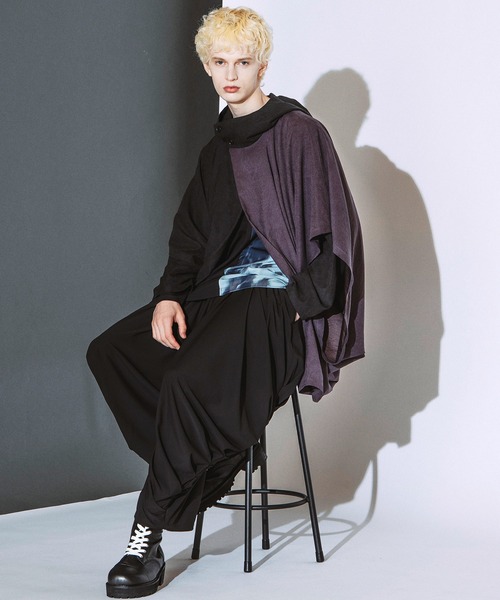 NO ID.(ノーアイディ)の「【NO ID.】Multiway Hooded Cocoon Coat / マルチウェイ フーデッド コクーン コート(モッズコート・メンズ・パープル/グレー/ブラック・ONE)」の17枚目の写真