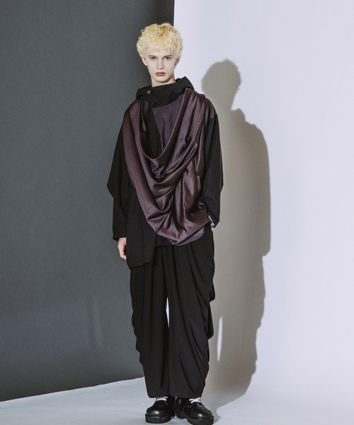 NO ID.(ノーアイディ)の「【NO ID.】Multiway Hooded Cocoon Coat / マルチウェイ フーデッド コクーン コート(モッズコート・メンズ・パープル/グレー/ブラック・ONE)」の18枚目の写真