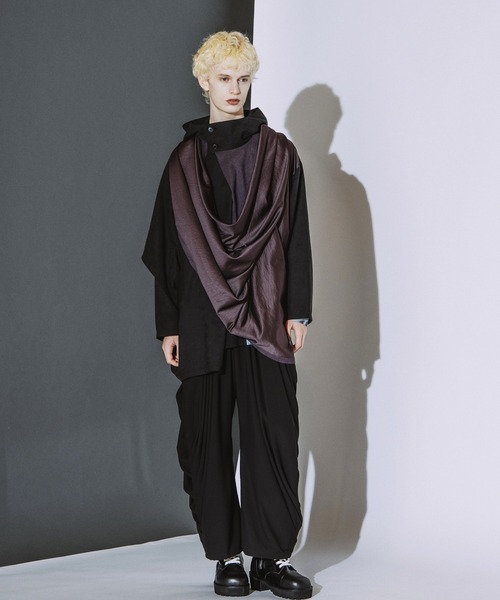 NO ID.(ノーアイディ)の「【NO ID.】Multiway Hooded Cocoon Coat / マルチウェイ フーデッド コクーン コート(モッズコート・メンズ・パープル/グレー/ブラック・ONE)」の19枚目の写真