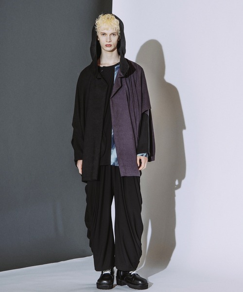 NO ID.(ノーアイディ)の「【NO ID.】Multiway Hooded Cocoon Coat / マルチウェイ フーデッド コクーン コート(モッズコート・メンズ・パープル/グレー/ブラック・ONE)」の21枚目の写真