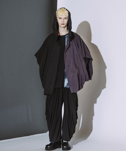 NO ID.(ノーアイディ)の「【NO ID.】Multiway Hooded Cocoon Coat / マルチウェイ フーデッド コクーン コート(モッズコート・メンズ・パープル/グレー/ブラック・ONE)」の22枚目の写真