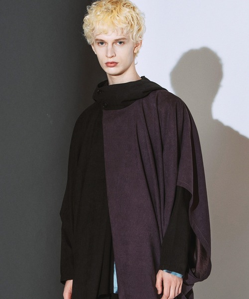 NO ID.(ノーアイディ)の「【NO ID.】Multiway Hooded Cocoon Coat / マルチウェイ フーデッド コクーン コート(モッズコート・メンズ・パープル/グレー/ブラック・ONE)」の5枚目の写真