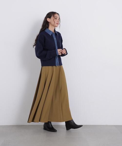 N.（N. Natural Beauty Basic）（エヌエヌナチュラルビューティーベーシック）の「ツイルプリーツスリットスカート（スカート・レディース・キャメル/ブラウン・SMALL/MEDIUM）」の3枚目の写真