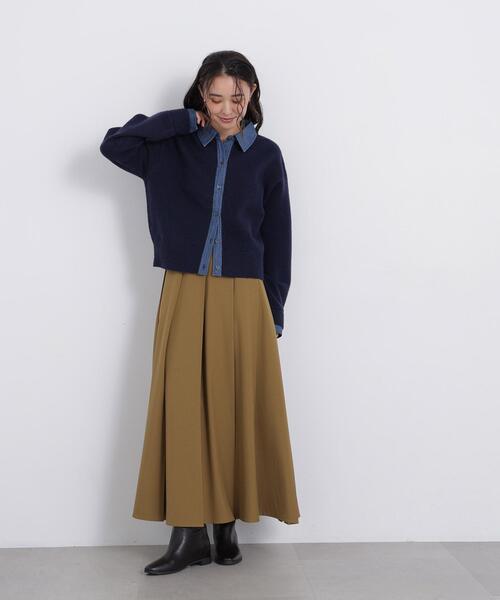 N.（N. Natural Beauty Basic）（エヌエヌナチュラルビューティーベーシック）の「ツイルプリーツスリットスカート（スカート・レディース・キャメル/ブラウン・SMALL/MEDIUM）」の4枚目の写真