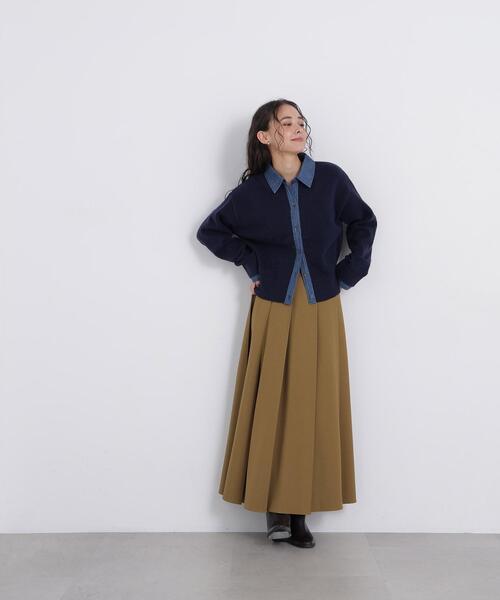 N.（N. Natural Beauty Basic）（エヌエヌナチュラルビューティーベーシック）の「ツイルプリーツスリットスカート（スカート・レディース・キャメル/ブラウン・SMALL/MEDIUM）」の6枚目の写真