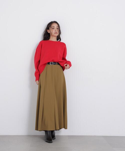 N.（N. Natural Beauty Basic）（エヌエヌナチュラルビューティーベーシック）の「ツイルプリーツスリットスカート（スカート・レディース・キャメル/ブラウン・SMALL/MEDIUM）」の7枚目の写真