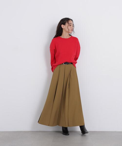 N.（N. Natural Beauty Basic）（エヌエヌナチュラルビューティーベーシック）の「ツイルプリーツスリットスカート（スカート・レディース・キャメル/ブラウン・SMALL/MEDIUM）」の8枚目の写真