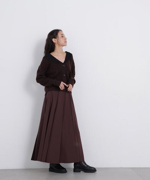 N.（N. Natural Beauty Basic）（エヌエヌナチュラルビューティーベーシック）の「ツイルプリーツスリットスカート（スカート・レディース・キャメル/ブラウン・SMALL/MEDIUM）」の18枚目の写真