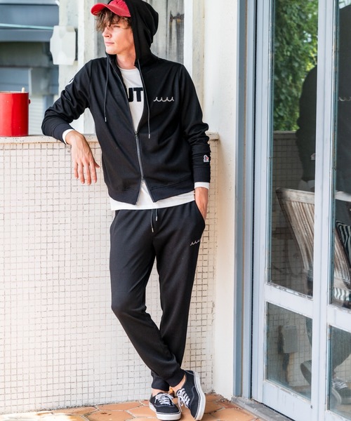 muta marine（ムータ・マリン）の「muta MARINE/ムータ マリン/別注Set-up Pants Metal Wave（スウェットパンツ・メンズ・ブラック/グレー・MEDIUM/X-LARGE/LARGE/SMALL）」の4枚目の写真