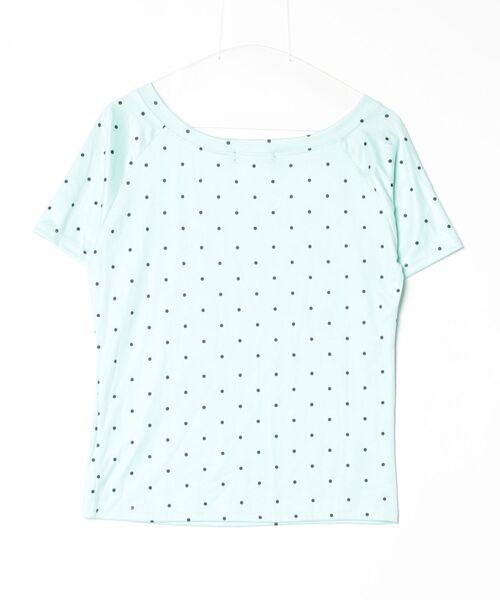 FREE STYLISTS(フリー スタイリスト)の「ドット柄 英語プリント半袖ワンショルダーBIG Tシャツ Y2K レディーストップス(Tシャツ/カットソー・レディース・ライトグリーン・S/M/L/XL/2XL)」の2枚目の写真