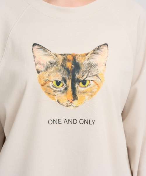 meeny miny(ミーニーマイニー)の「【よそんちの猫】サビ猫 ラメプルオーバー(スウェット・レディース・アイボリー/チャコールグレー・S-M)」の13枚目の写真