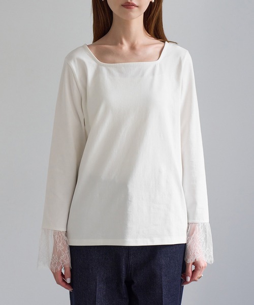 ROPE' PICNIC(ロペピクニック)の「アソート袖切り替えインナートップス/レース・プリーツ・ギャザー(Tシャツ/カットソー・レディース・ホワイト系その他2/ホワイト/ブラック/ホワイト系その他・FREE)」の15枚目の写真