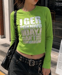 カラフル長袖Tシャツ/ビッグロゴ/ガールズストリート
