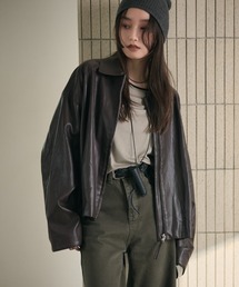 hem tuck zip blouson /裾タックジップブルゾン