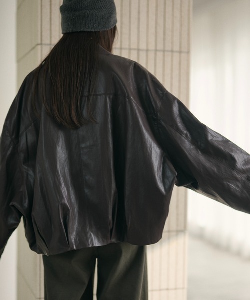LAULEN(ローレン)の「hem tuck zip blouson /裾タックジップブルゾン(ブルゾン・レディース・ブラウン・FREE)」の16枚目の写真