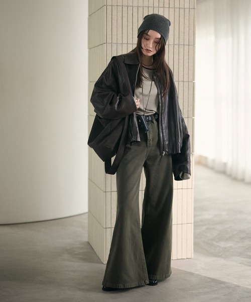 LAULEN(ローレン)の「hem tuck zip blouson /裾タックジップブルゾン(ブルゾン・レディース・ブラウン・FREE)」の12枚目の写真