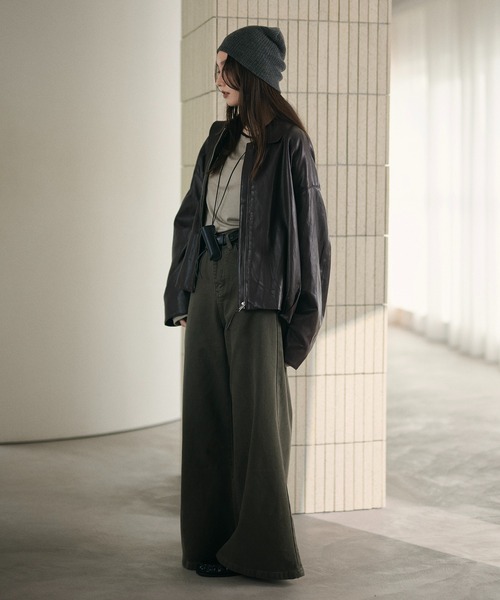 LAULEN(ローレン)の「hem tuck zip blouson /裾タックジップブルゾン(ブルゾン・レディース・ブラウン・FREE)」の11枚目の写真